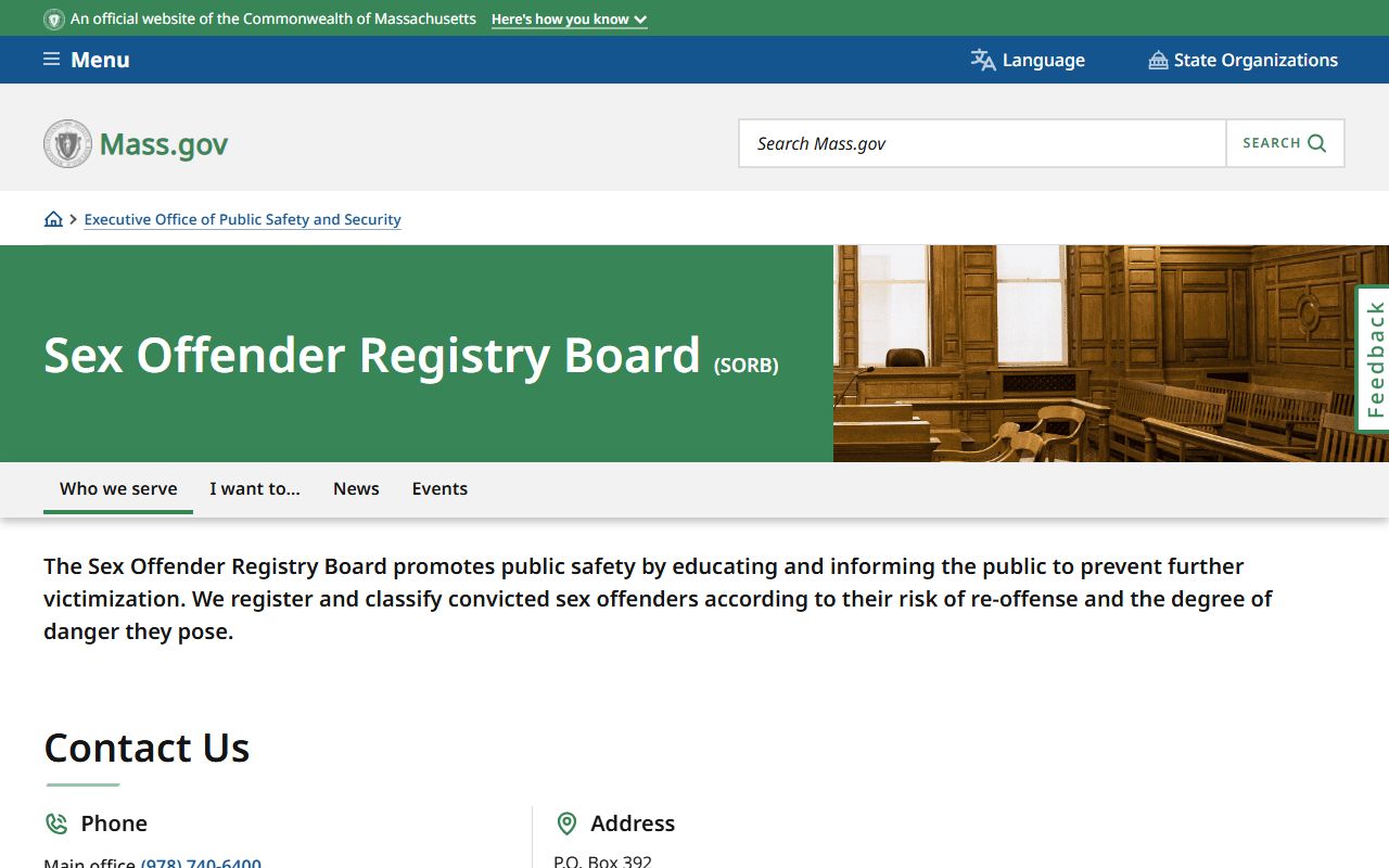 Massachusetts Sex Offender Registry Board for Plymouth County released inmates