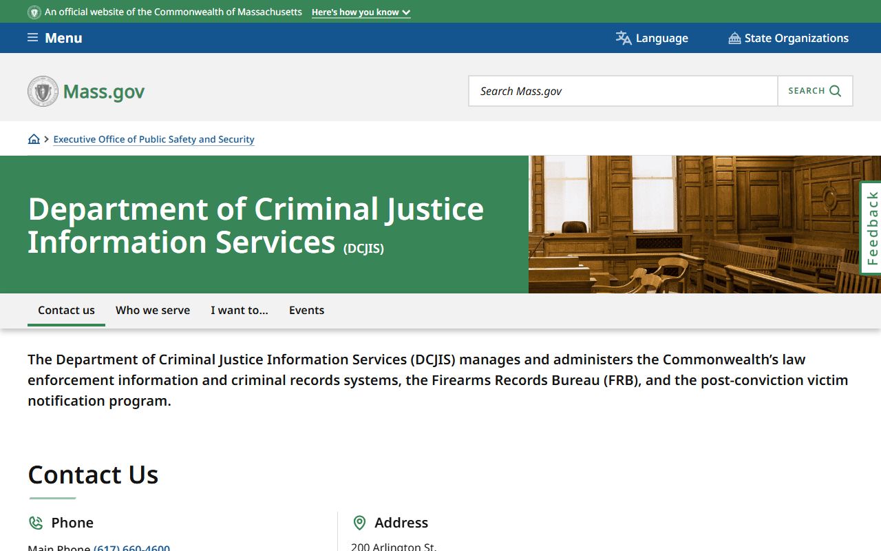 Department of Criminal Justice Information Services for Plymouth County arrest records