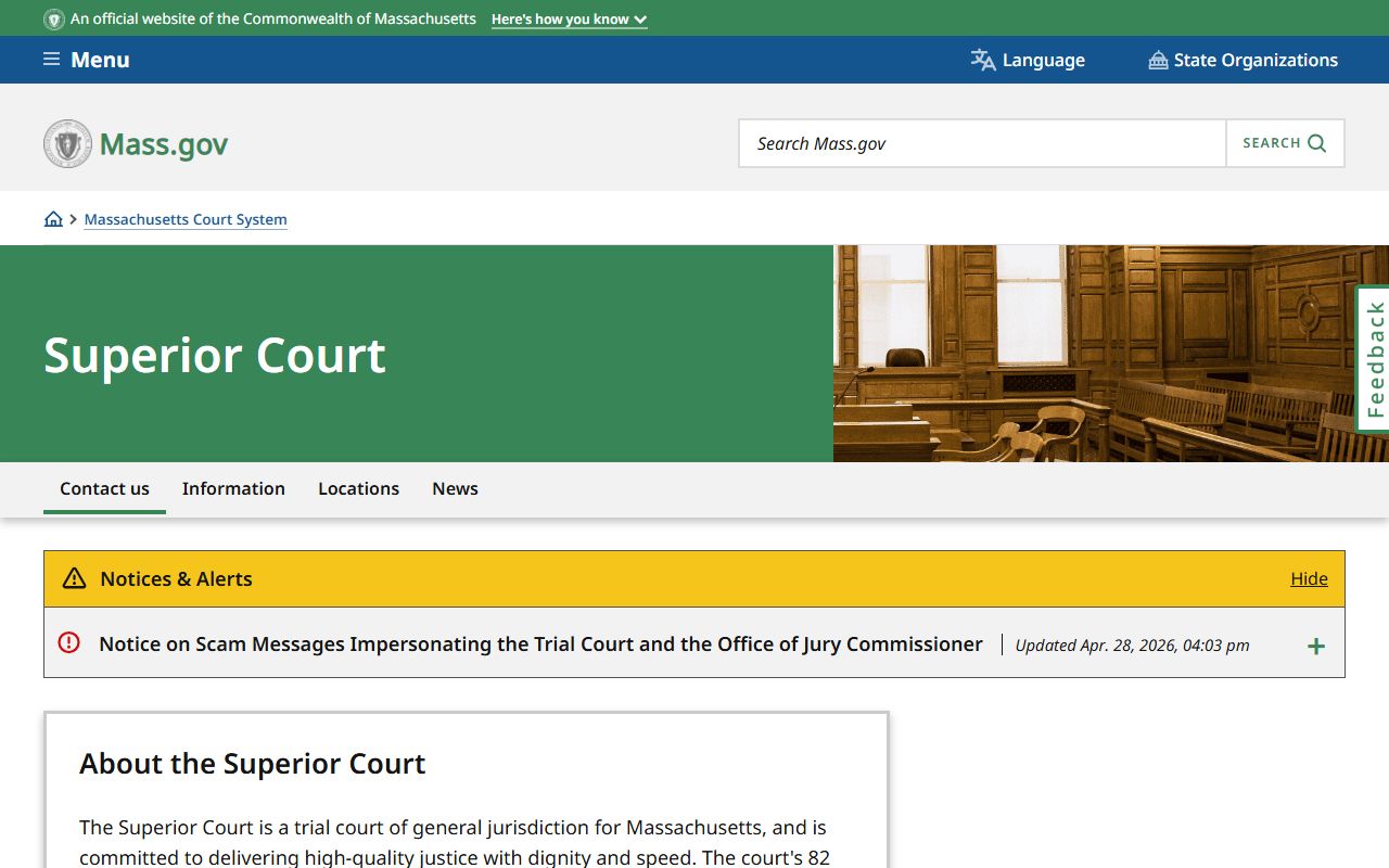 Massachusetts Superior Court department for Plymouth County Clerk of Court