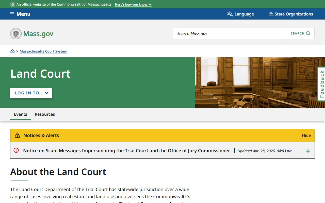 Massachusetts Land Court department for Plymouth County land records